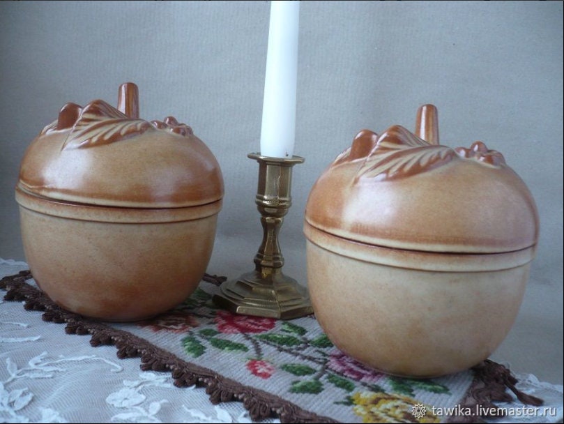 Vintage Ceramic Apple Baking Dish | Brown Pottery Pie Mold | Rustic Farmhouse Cottagecore Decor | Fall Kitchen decor