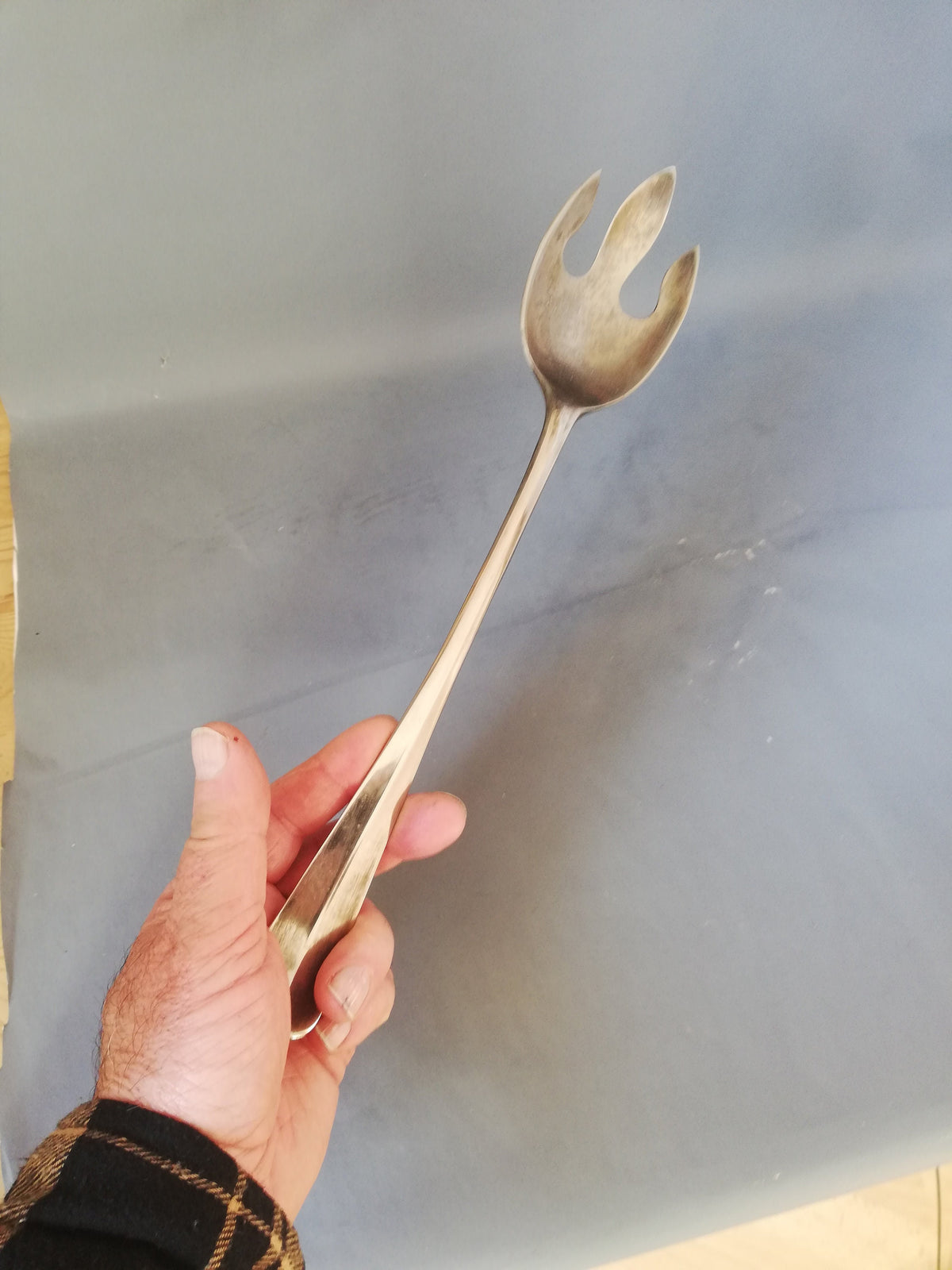 Large silver plated serving fork from Austria, vintage