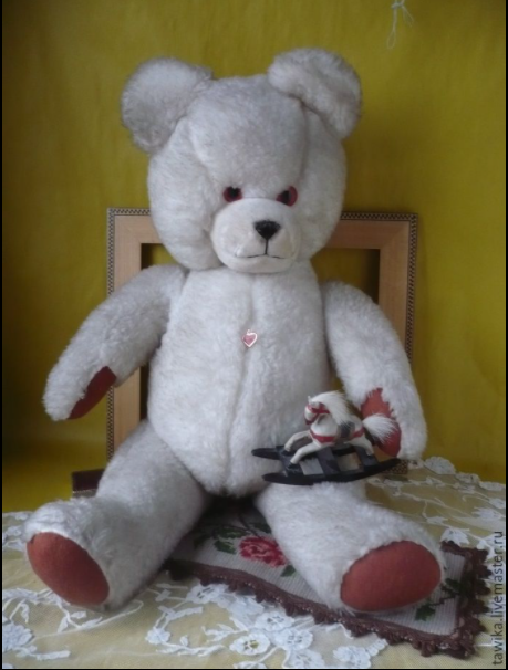 Großer weißer Teddybär Vintage Berg