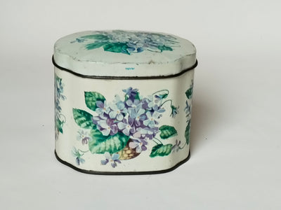 Vintage Huntley & Palmers Keksdose mit Veilchen-Motiv, Gesamtansicht