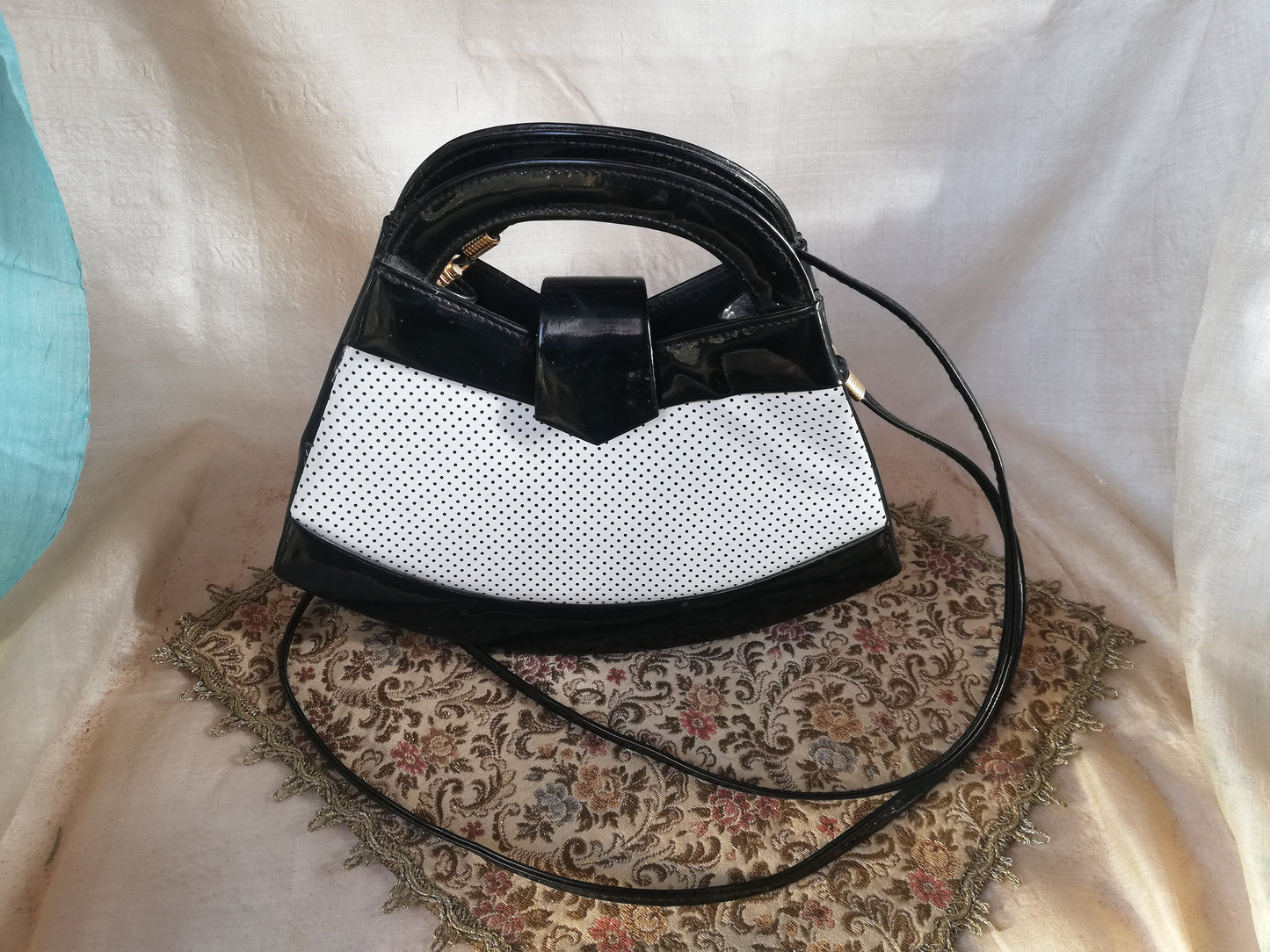 Retro Lackhandtasche Rockabilly Stil