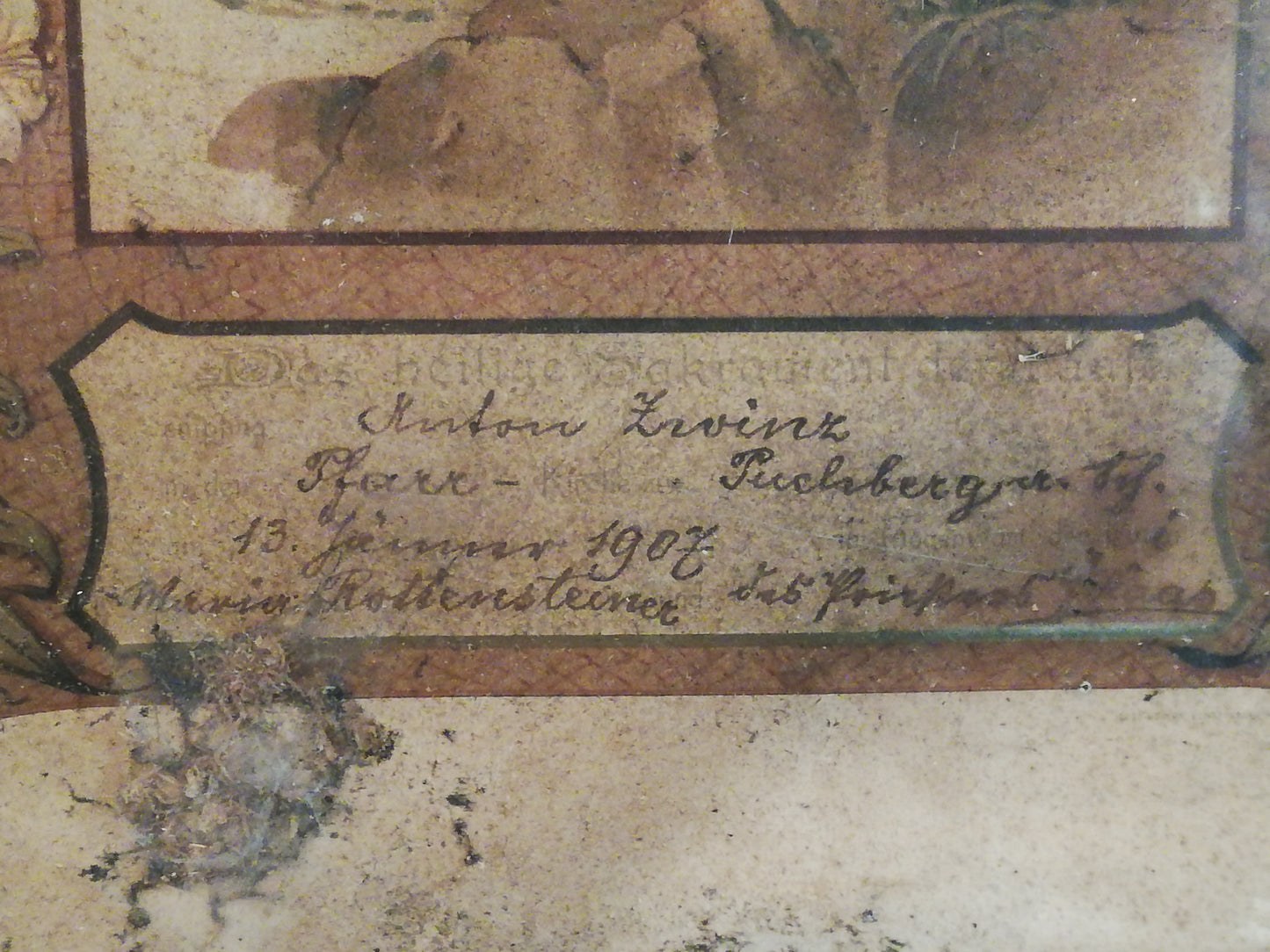 Taufbild mit Widmung von 1907
