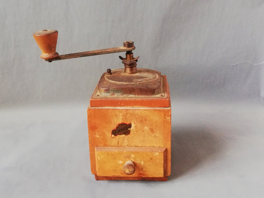Antike Kaffeemühle Holz Leinbrocks Ideal