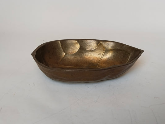 Art-Déco-Messingschale in Walnussform, Vintage Nussschale aus Österreich, Gesamtansicht