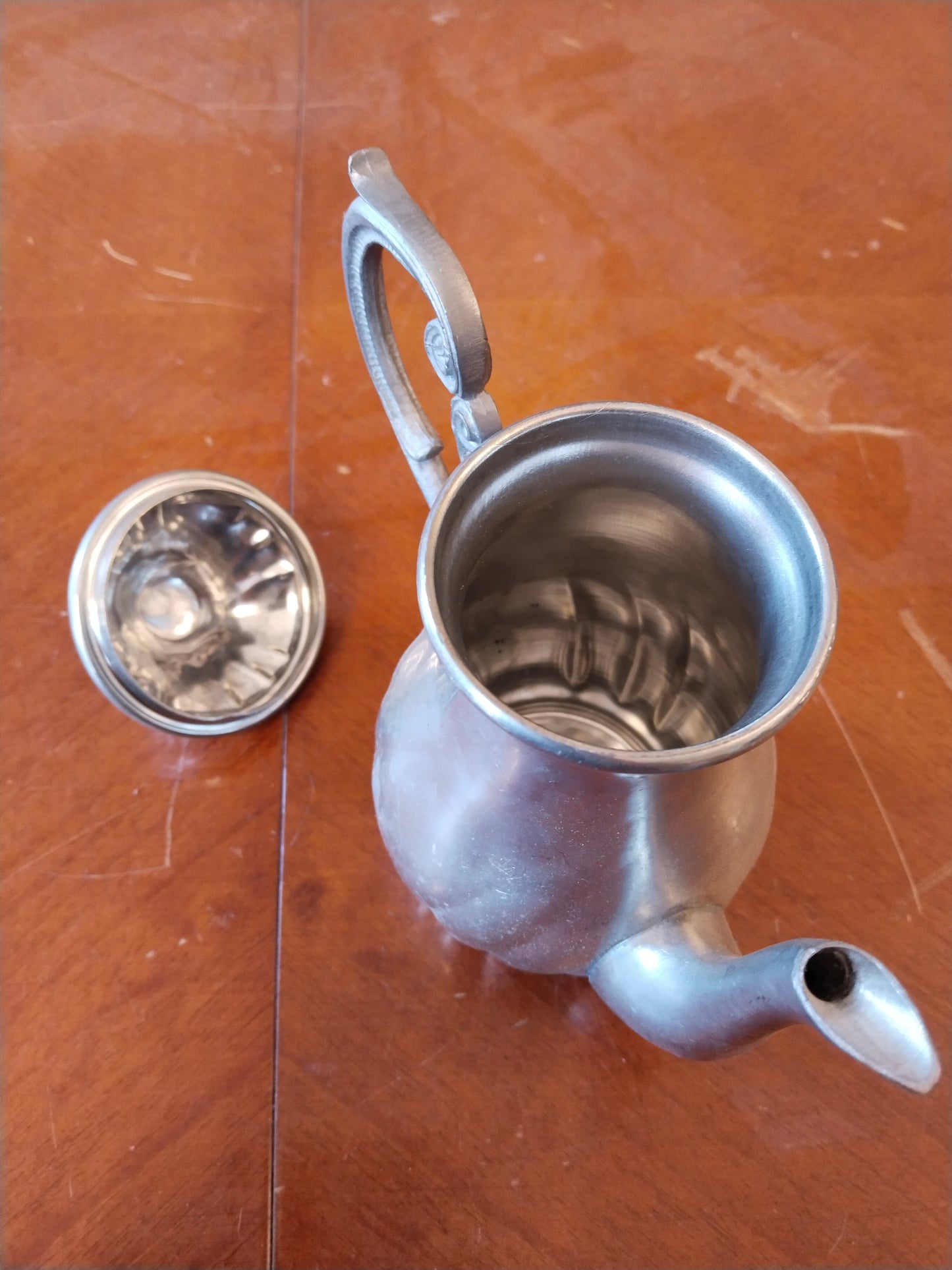 Four-piece Pewter Service – Peltro 95° Coffee and Tea Service with Tray, Vintage Italy