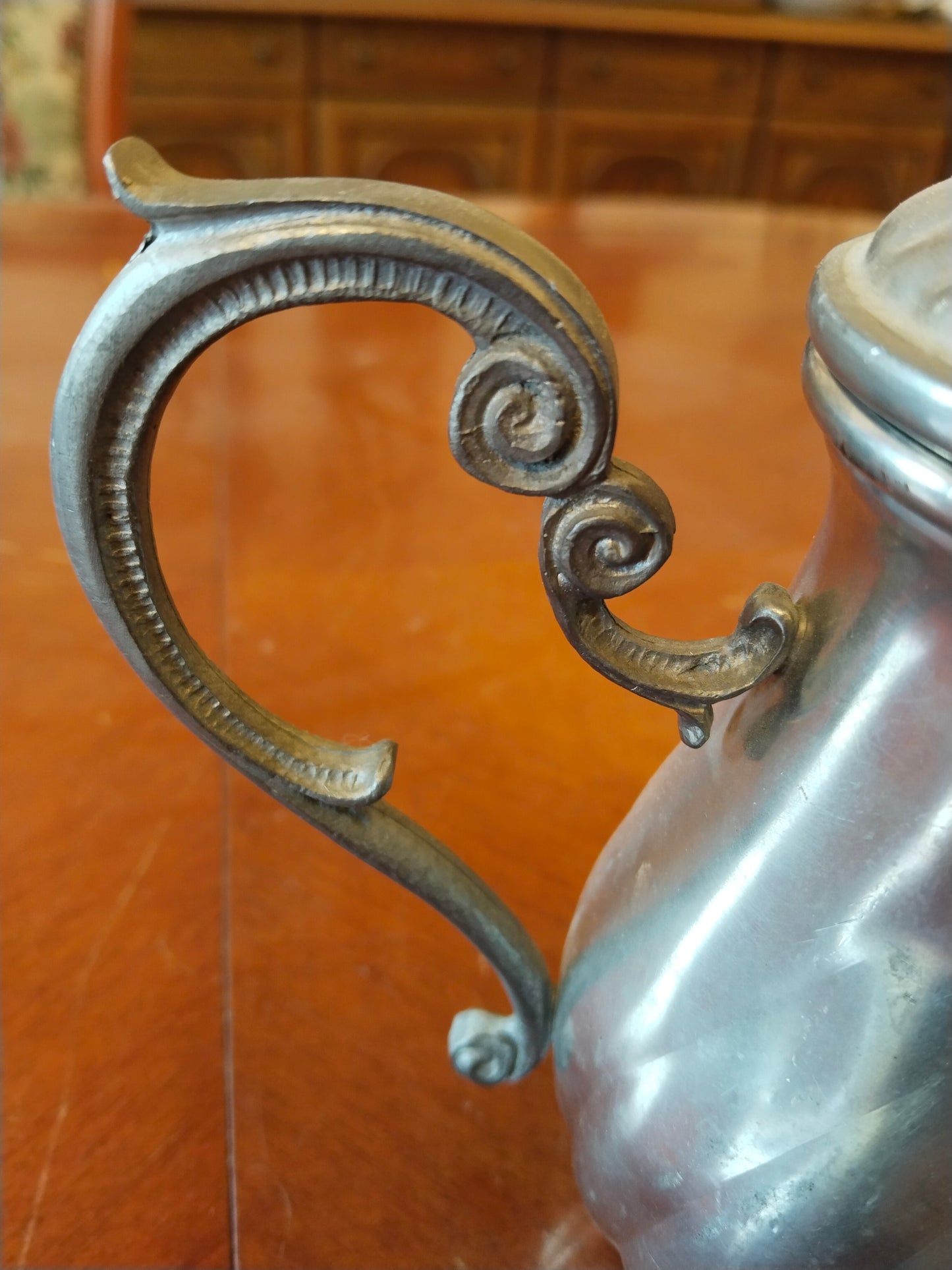 Four-piece Pewter Service – Peltro 95° Coffee and Tea Service with Tray, Vintage Italy