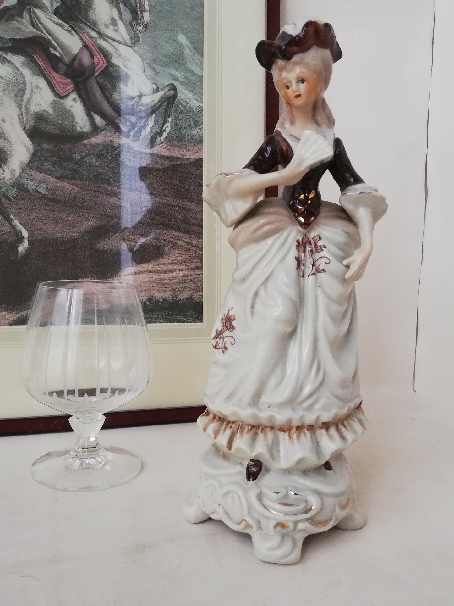 Porzellanfigur Rokoko Dame mit Fächer Vintage
