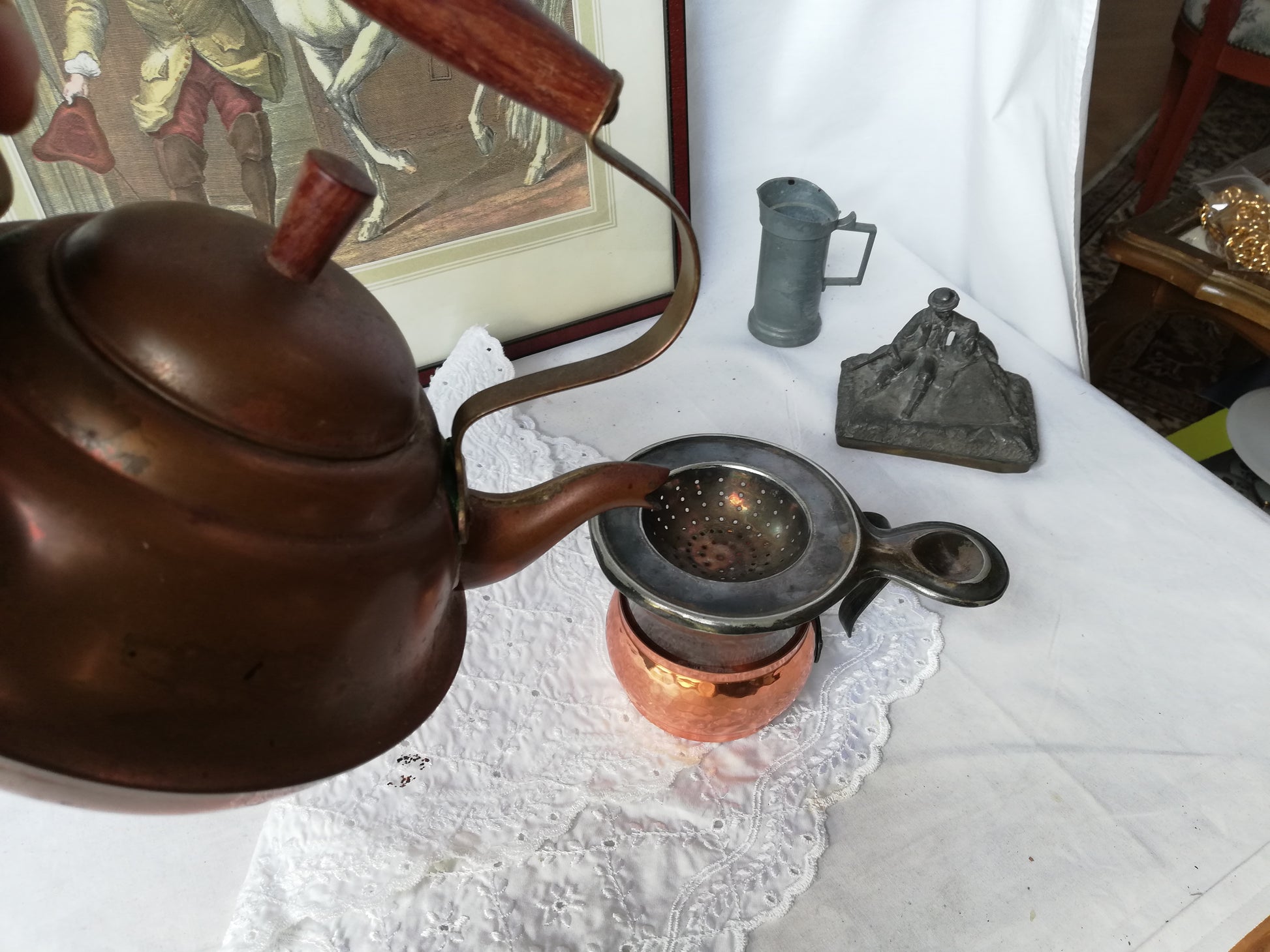 Dekoratives Vintage-Teesieb für Sammler von Wiener Silberwaren und k. u. k. Hoflieferanten