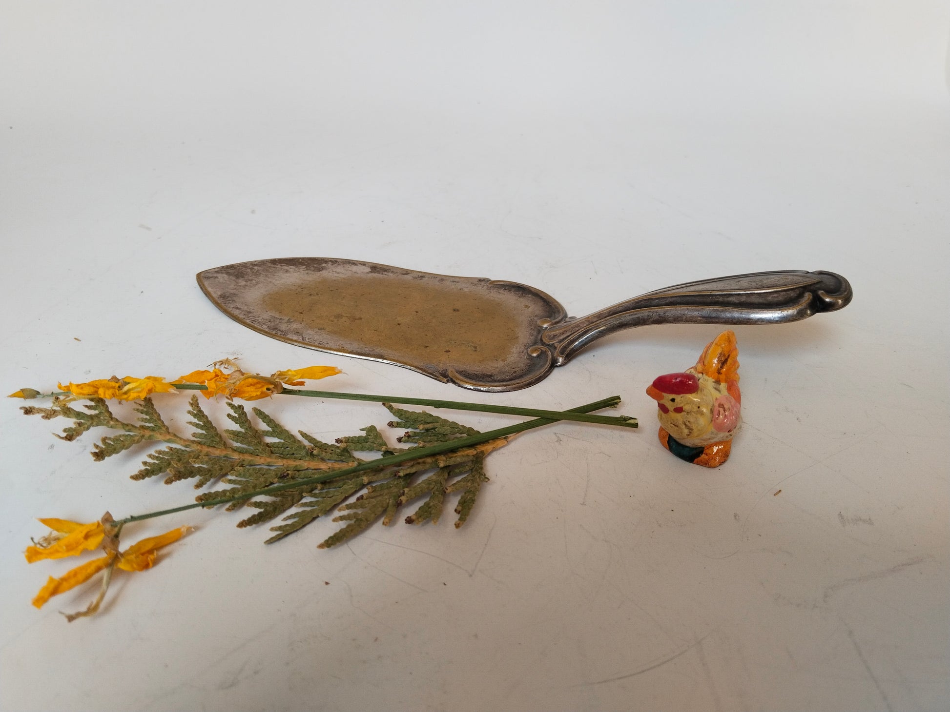 Antiker versilberter Argentor Tortenheber aus Wien, Gesamtansicht