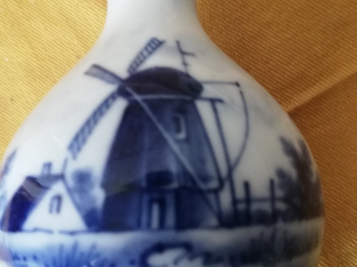 Detailansicht  Vintage Porzellanvase Delfter Blau