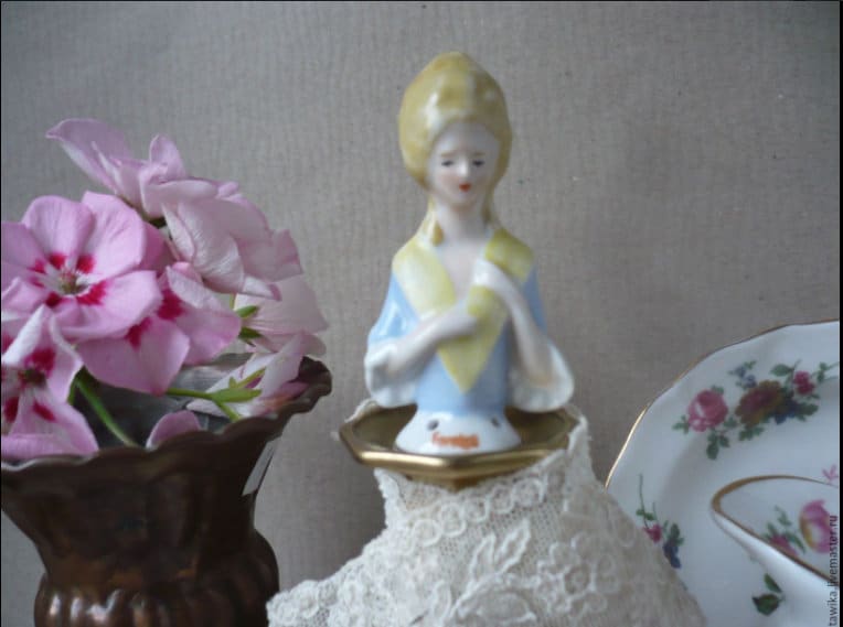 Half Doll figurine, antique, porcelain, Germany