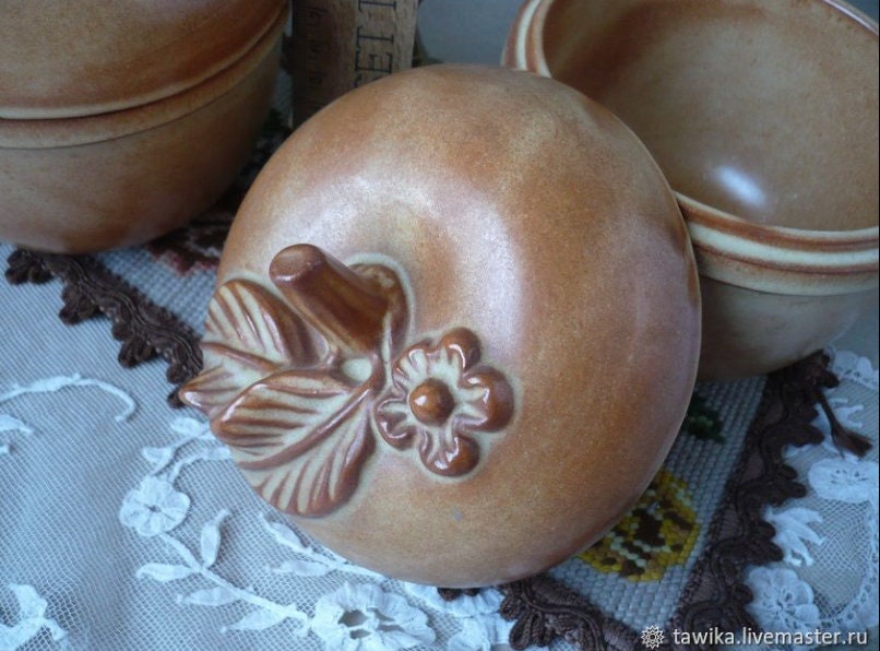 Vintage Ceramic Apple Baking Dish | Brown Pottery Pie Mold | Rustic Farmhouse Cottagecore Decor | Fall Kitchen decor