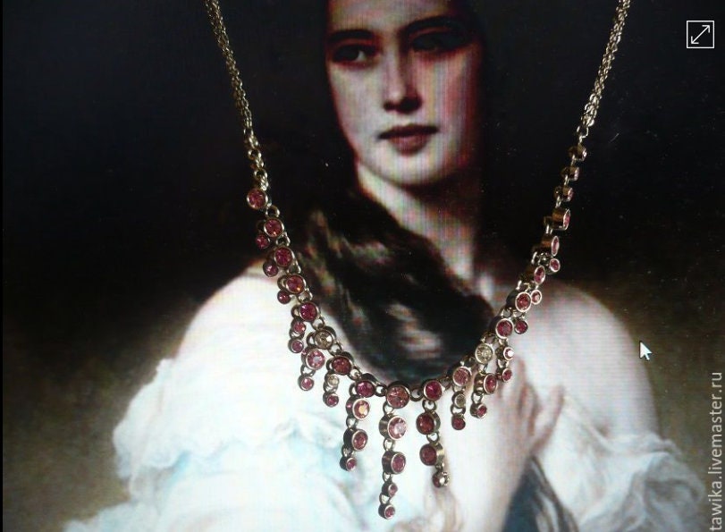 Old necklace from Czech Republic, vintage, antique