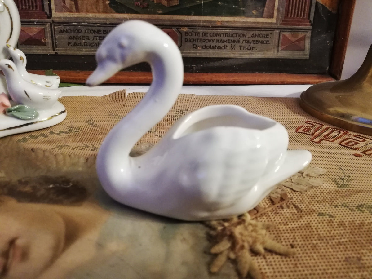 Miniatur-Schwan von Gmundner Keramik – Gesamtansicht, Vintage Österreich 1970er