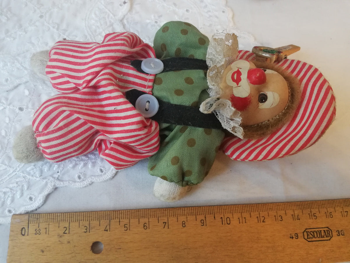 Stoffclown von schräg oben, Höhe 16 cm