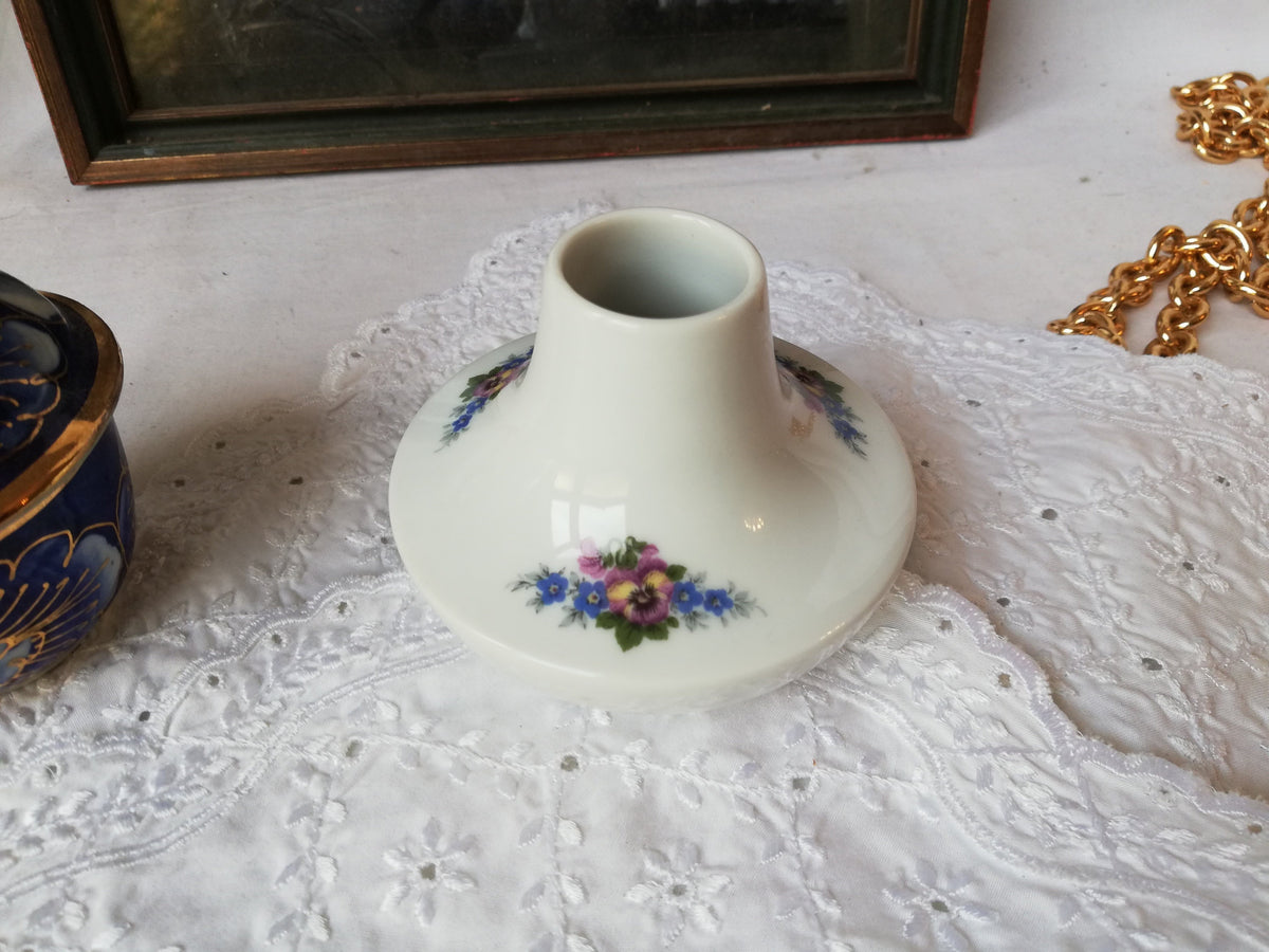 Seltmann Weiden Porzellanvase mit Blumenornament – Gesamtansicht, Vintage Deutschland 1960er