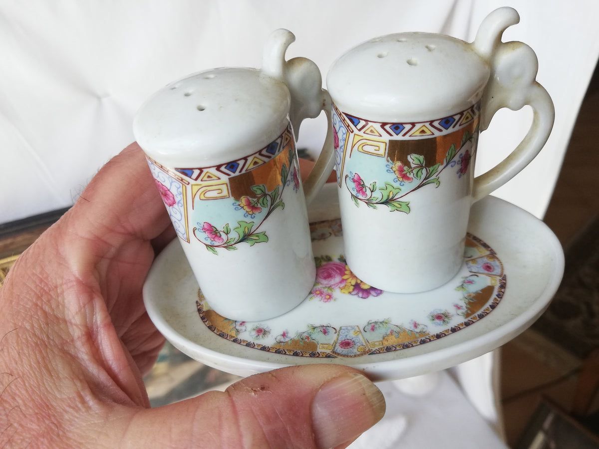 Salt and pepper shakers, set by Limoges, vintage from France