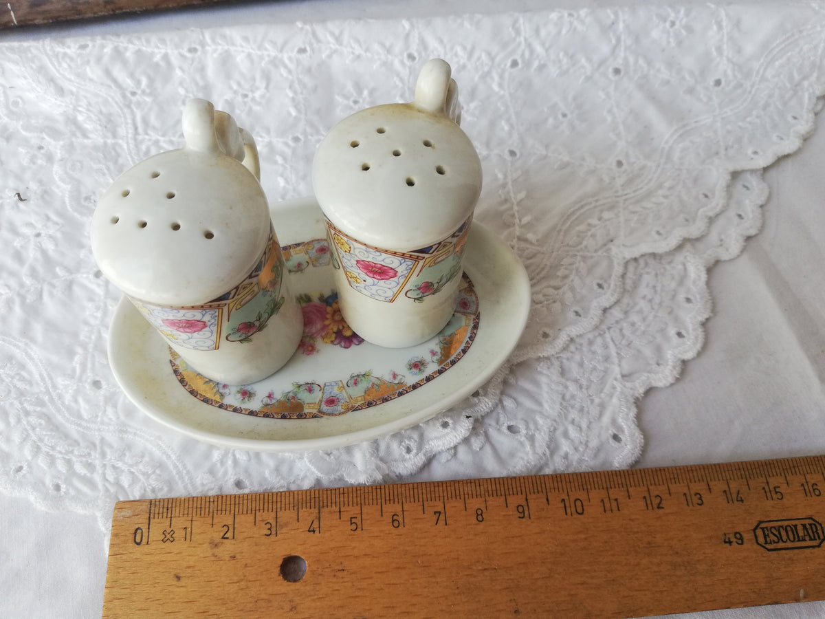 Salt and pepper shakers, set by Limoges, vintage from France