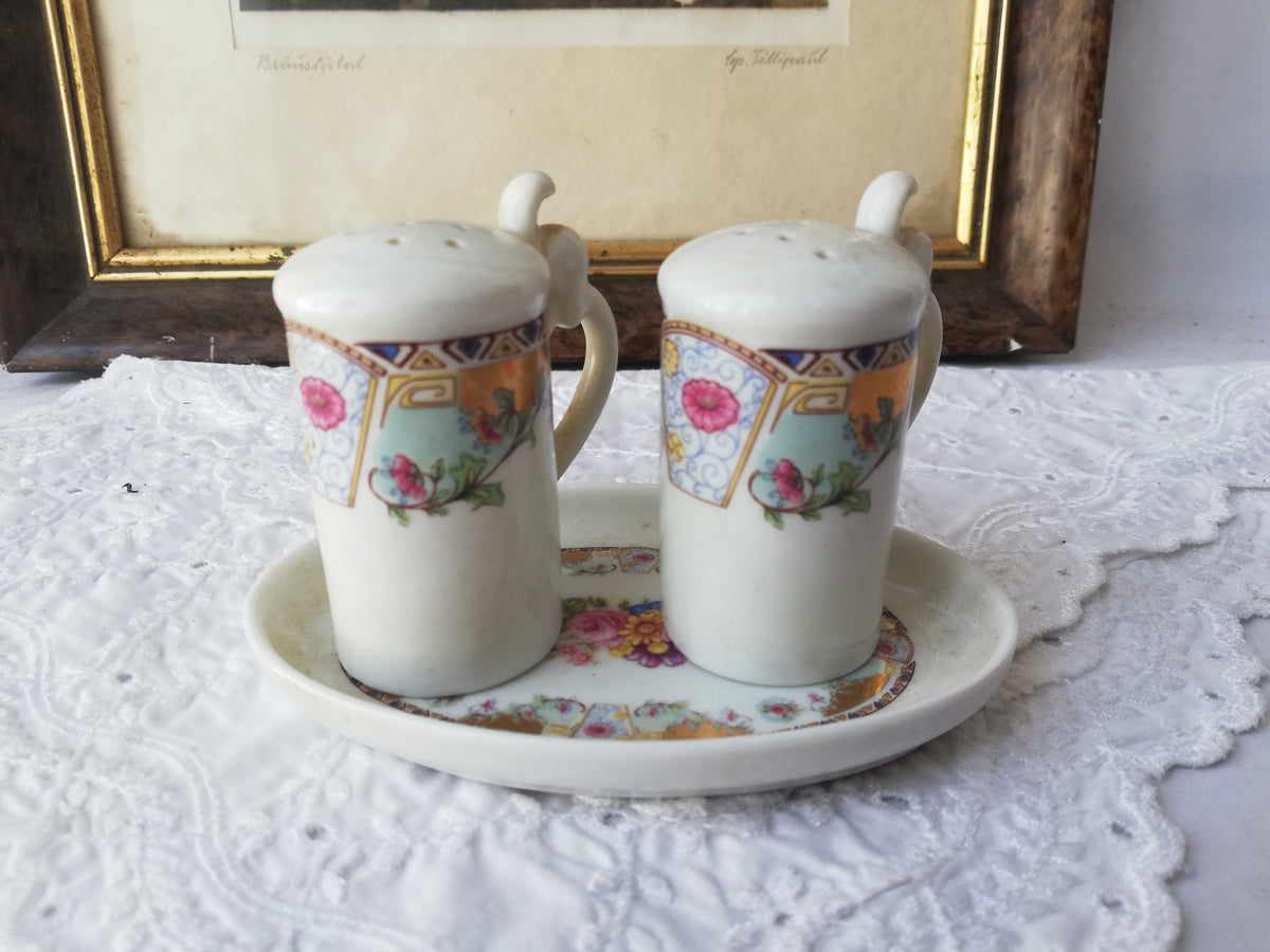 Salt and pepper shakers, set by Limoges, vintage from France
