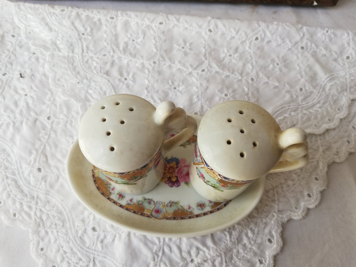 Salt and pepper shakers, set by Limoges, vintage from France