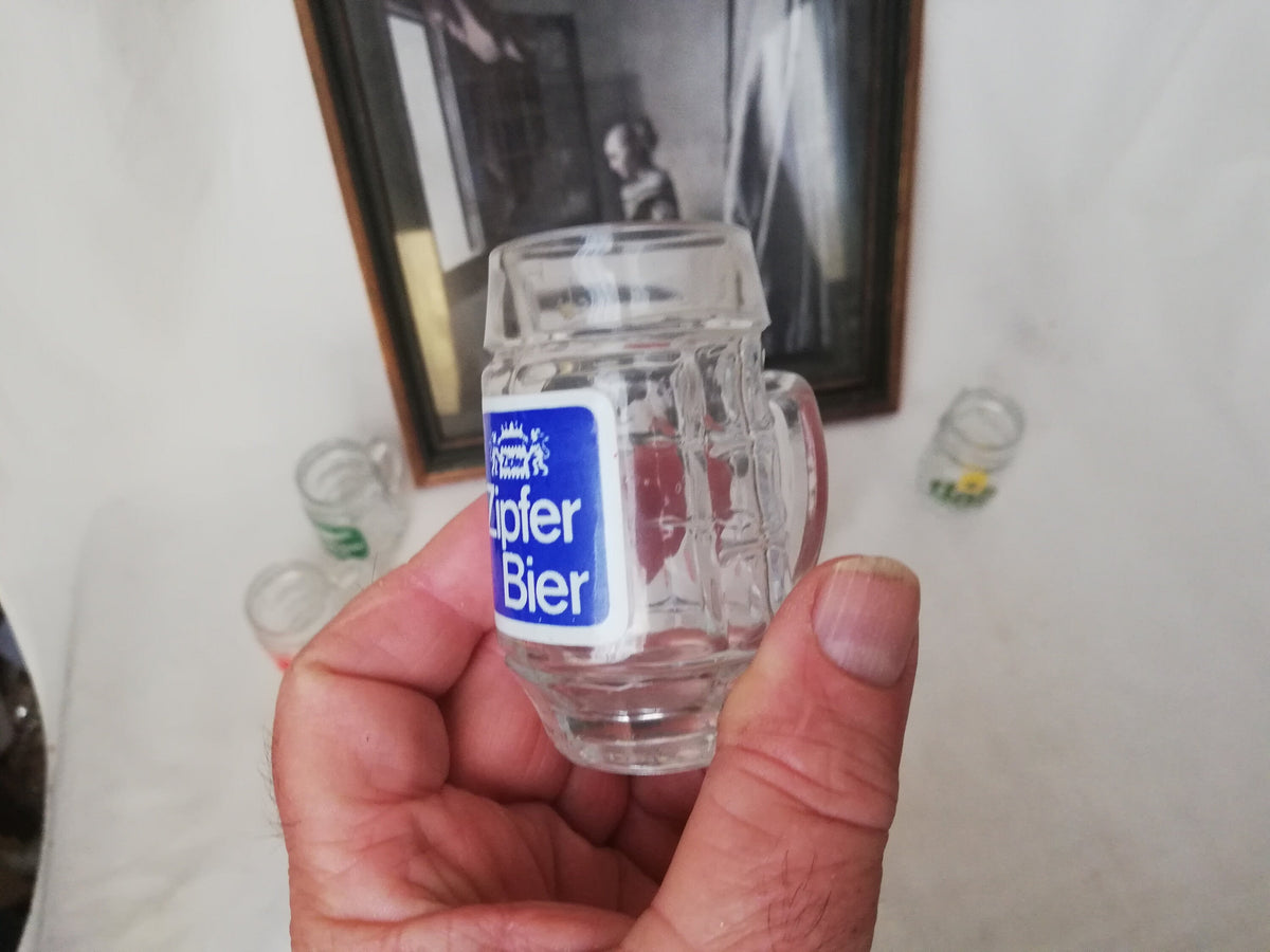 Shot glasses 5 st. in the shape of a beer mug, vintage from Austria