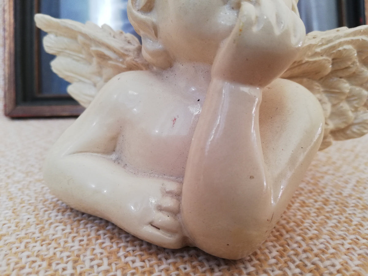 Ceramic angel white as a decorative object for your home. Vintage from Austria