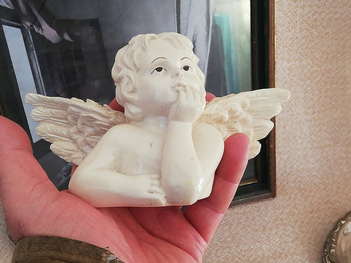 Ceramic angel white as a decorative object for your home. Vintage from Austria