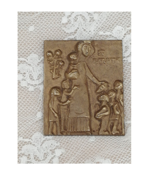 Kleine Messing-Votivtafel der heiligen Elisabeth, Gesamtansicht
