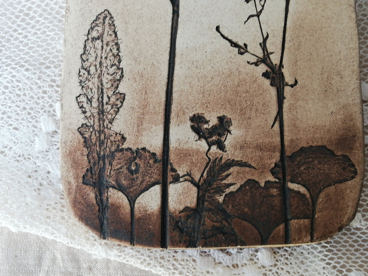 Eingeritzte Blumen und Gräser, Sgraffito-Detail