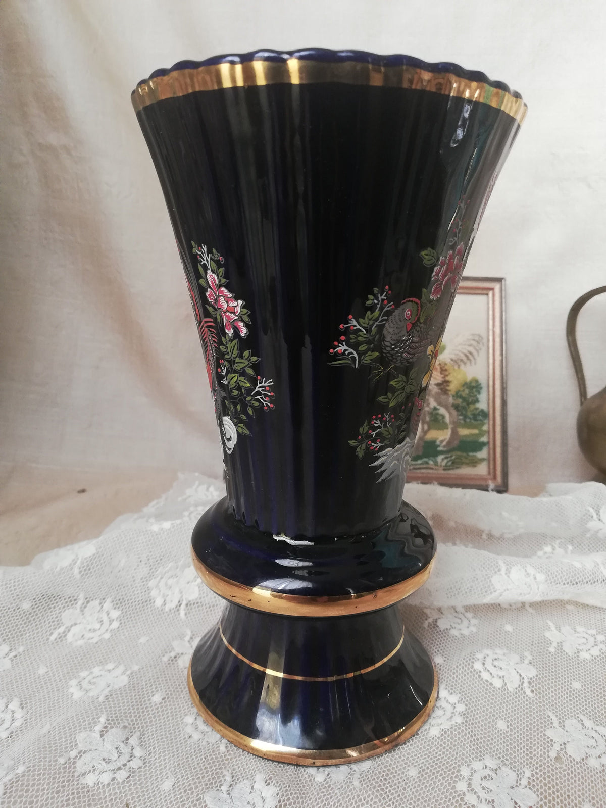 Fasan auf der Rückseite der Vase