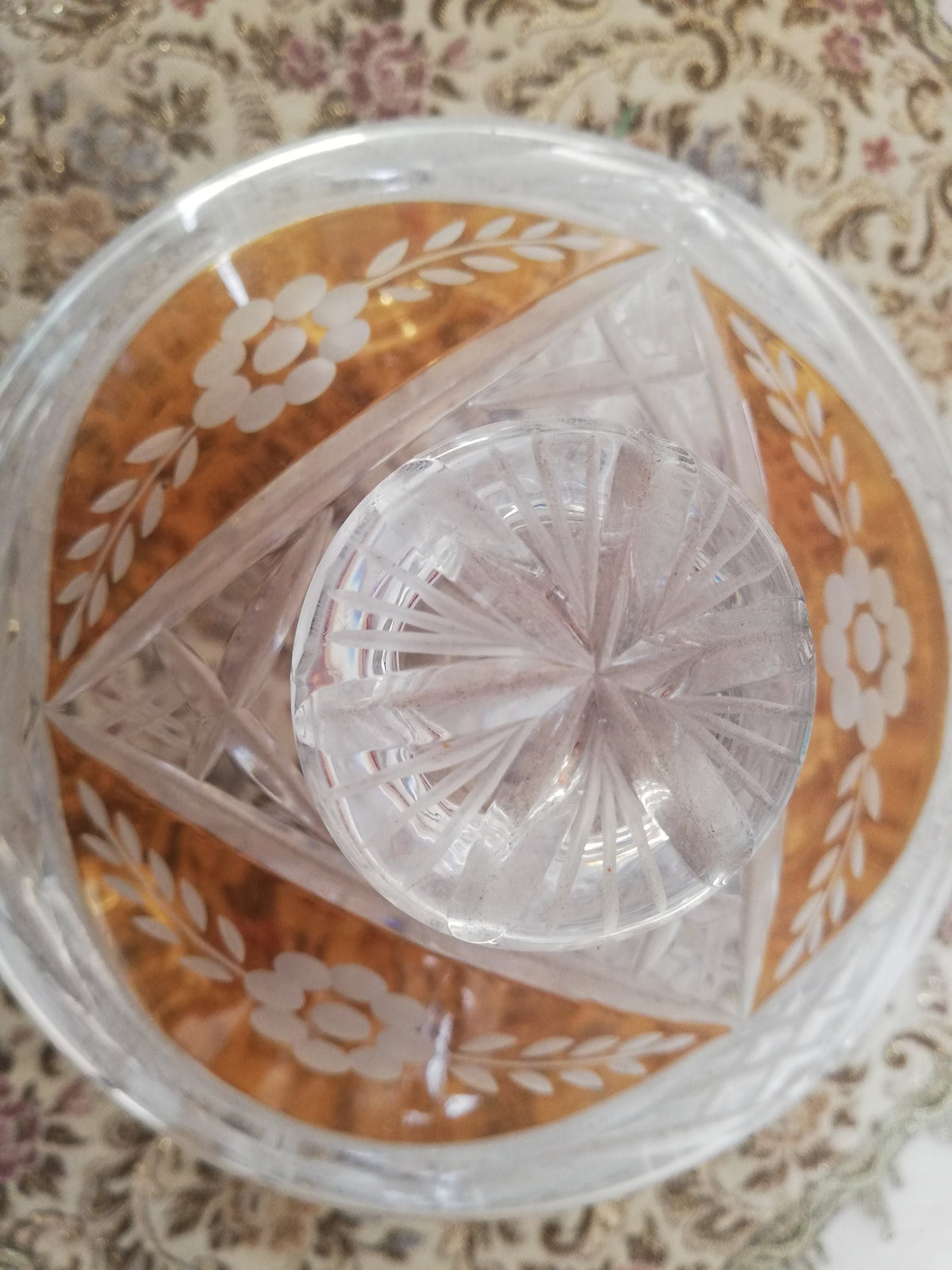 Glass jar with lid for confectionery or biscuits. Vintage from Austria