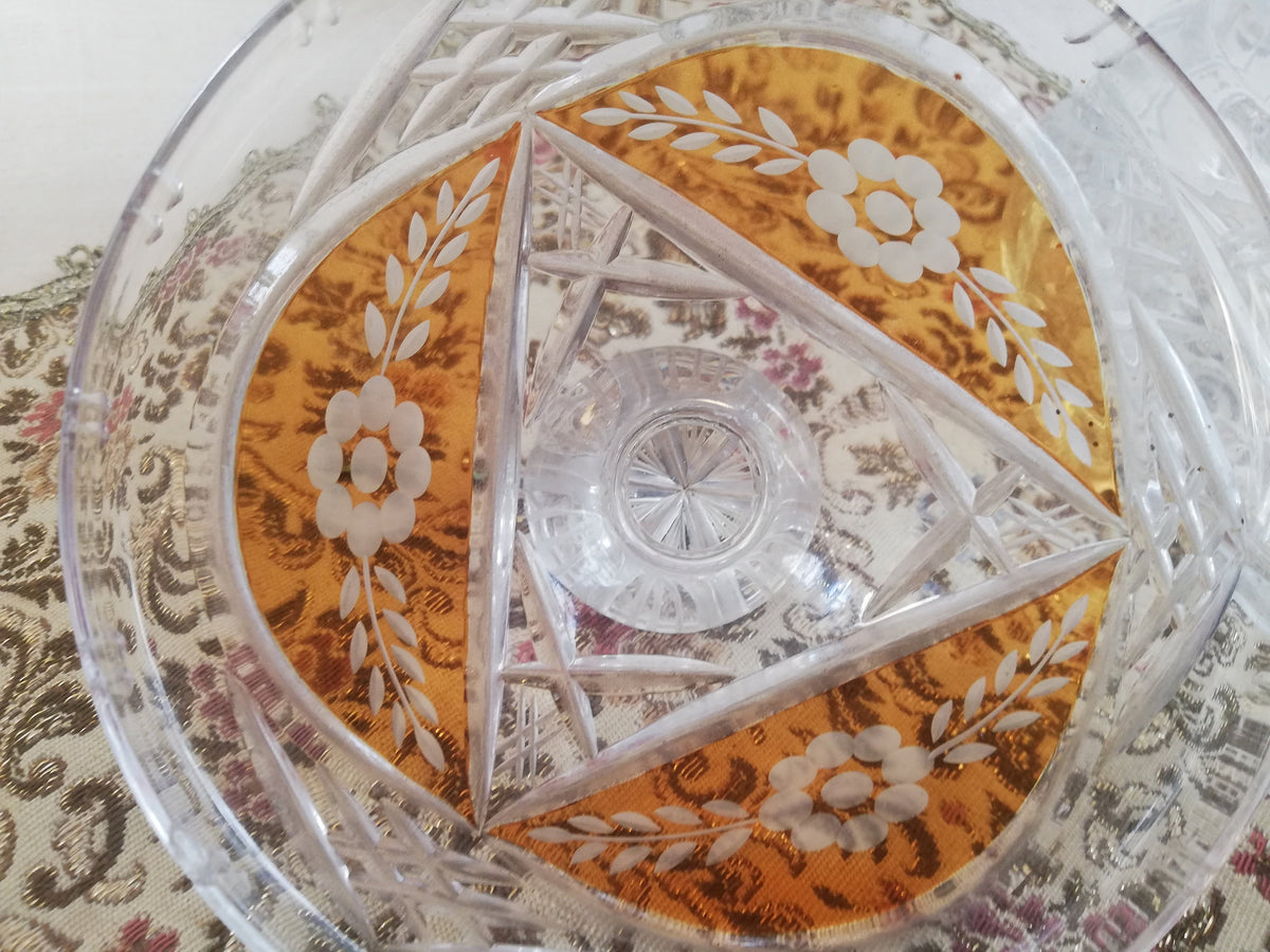 Glass jar with lid for confectionery or biscuits. Vintage from Austria