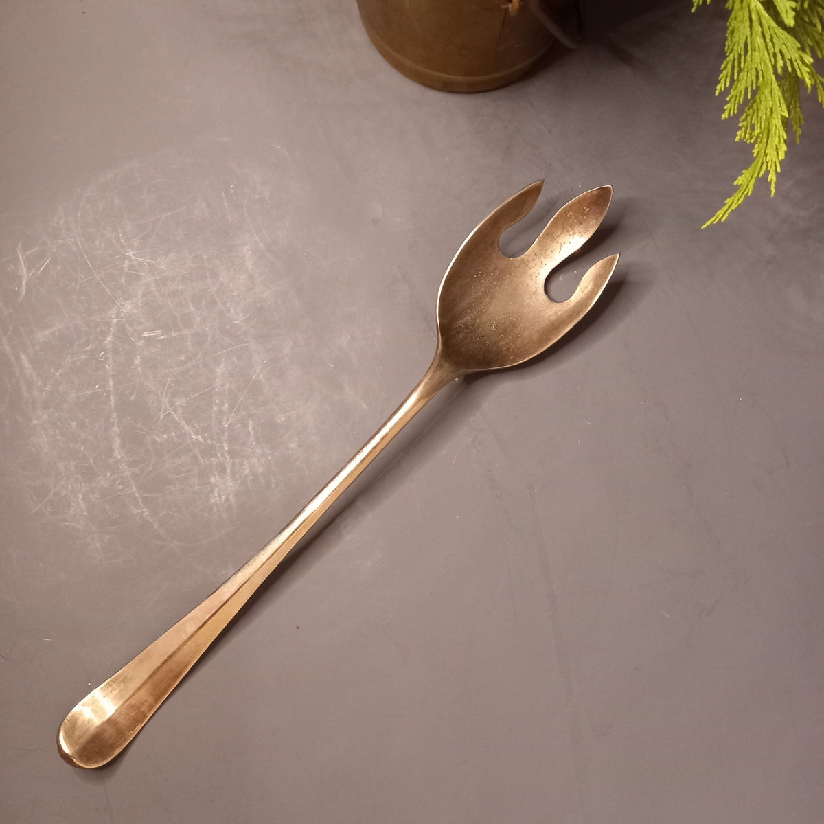 Large silver plated serving fork from Austria, vintage