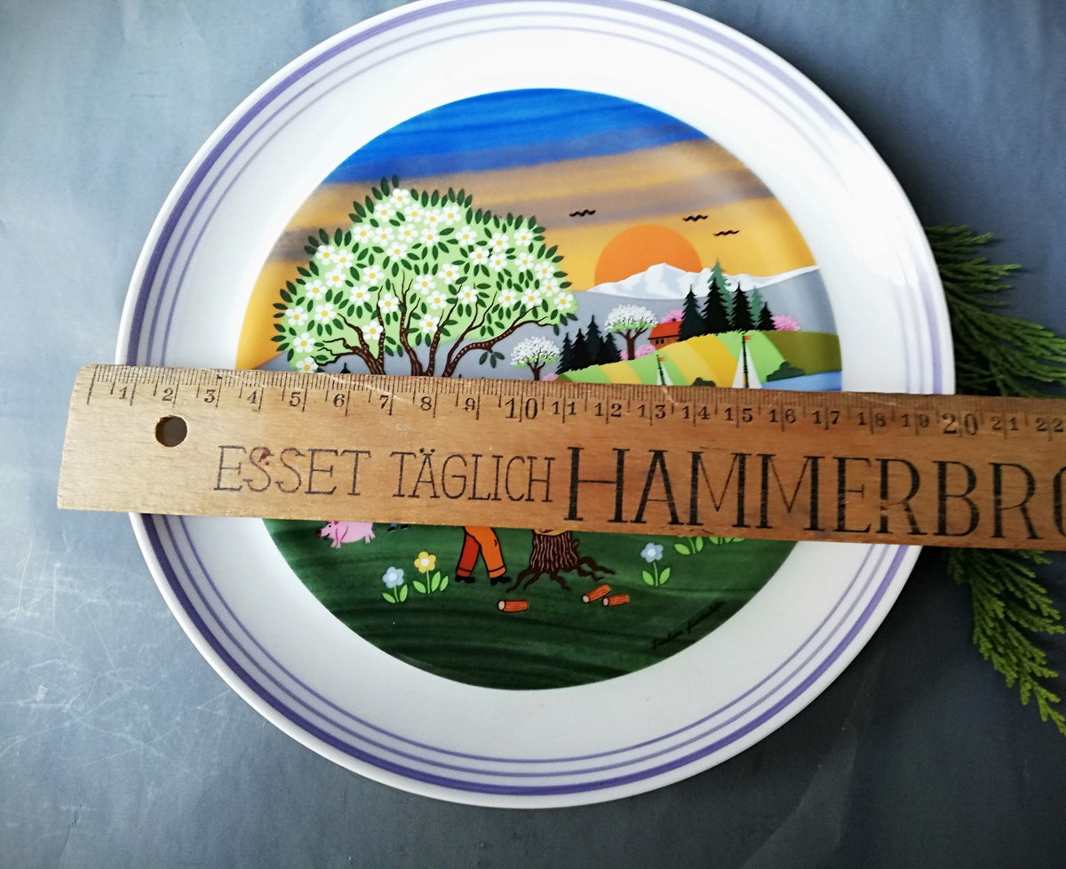 Porcelain plate for Easter, porcelain plate with burnt image, porcelain plate from Hutschenreuther, porcelain plate from Nixdorf,