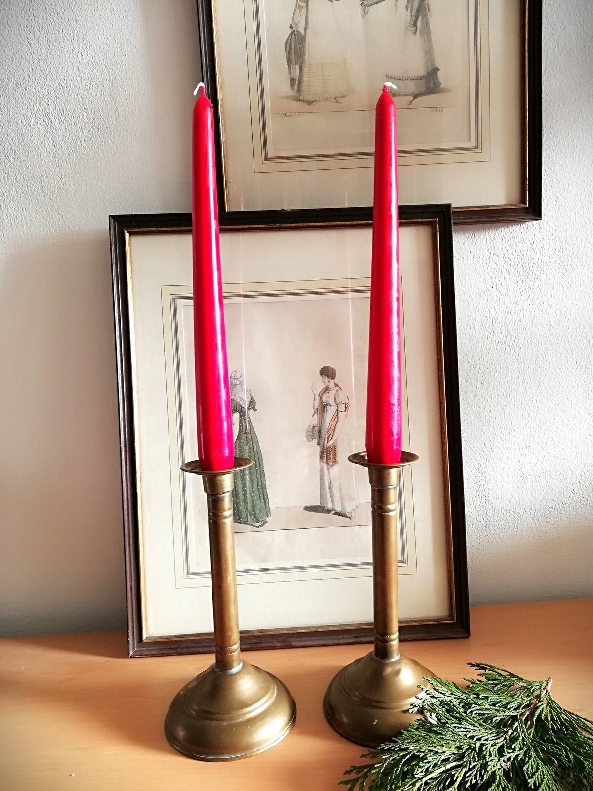 An antique brass candle holder, candle holder for a romantic dinner, candle lighting for romantic hours