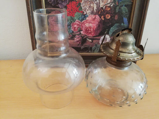 Vintage Petroleumlampe aus Glas von Lamplight Farms, Gesamtansicht