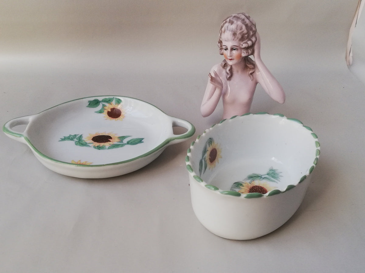 Hand-painted porcelain serving bowls, porcelain bowls for home decoration, floral decor for serving bowls