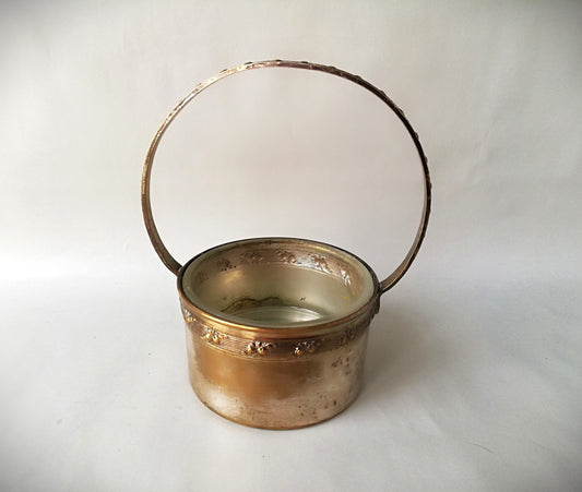 Antique candy bowl made of Alpacca silver, Art Nouveau box from Argentor, old candy box with handle made of Alpacca silver