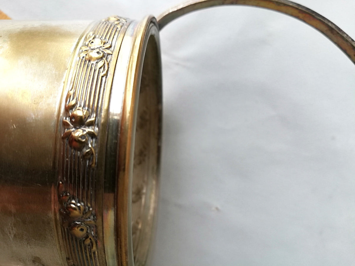 Antique candy bowl made of Alpacca silver, Art Nouveau box from Argentor, old candy box with handle made of Alpacca silver