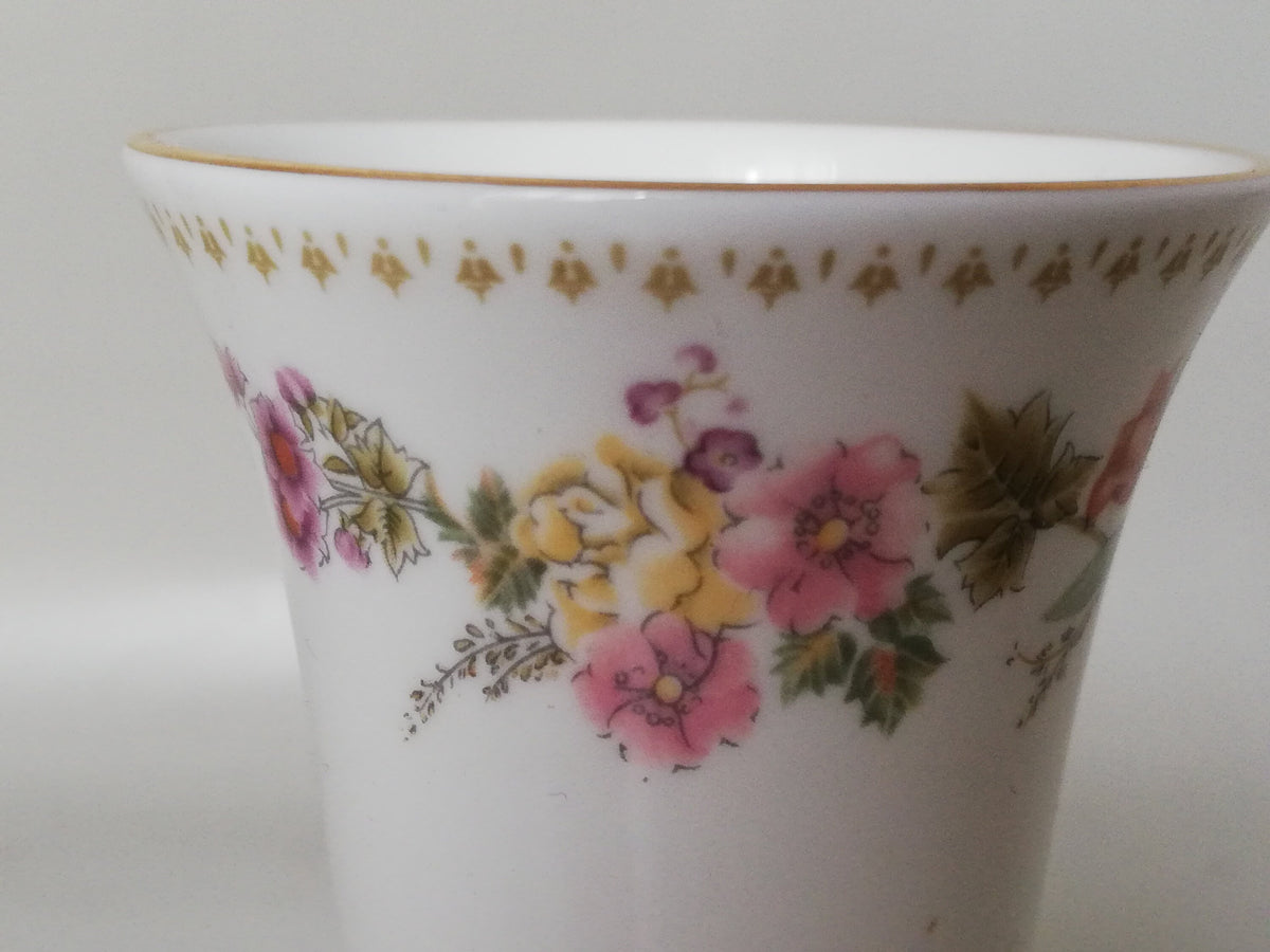 Elegant Wedgwood Bone China Porcelain Vase - Limited Edition, Floral Decor Underglaze Painting