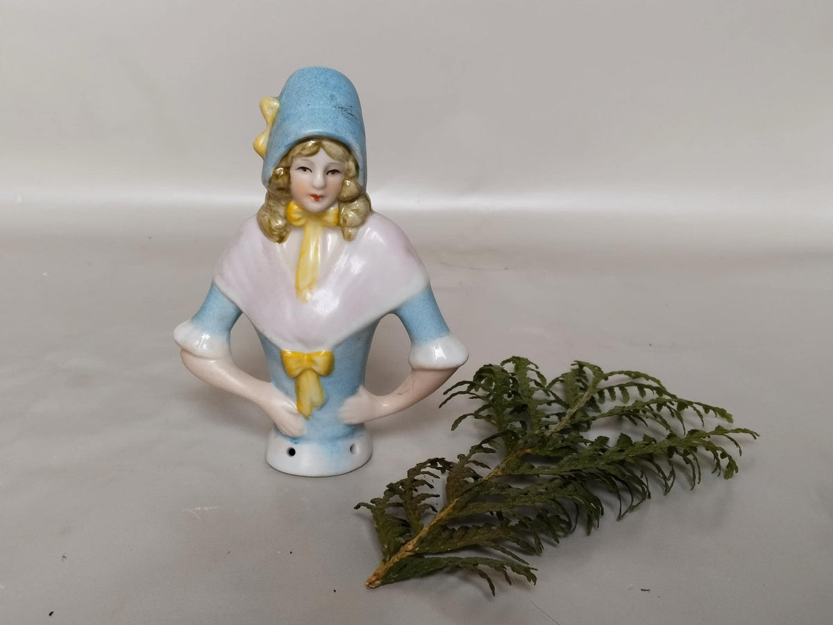 Half Doll figurine, Vintage Halfdoll Porcelain Figure 1980s – Nostalgic Collector’s Item and Decorationage, porcelain, Germany