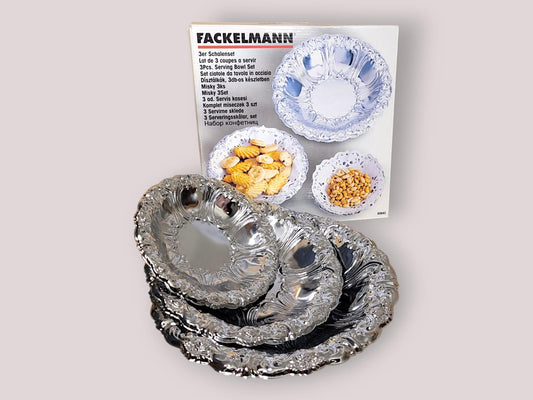 Vintage 3-Piece Decorative Serving Bowl Set by Fackelmann