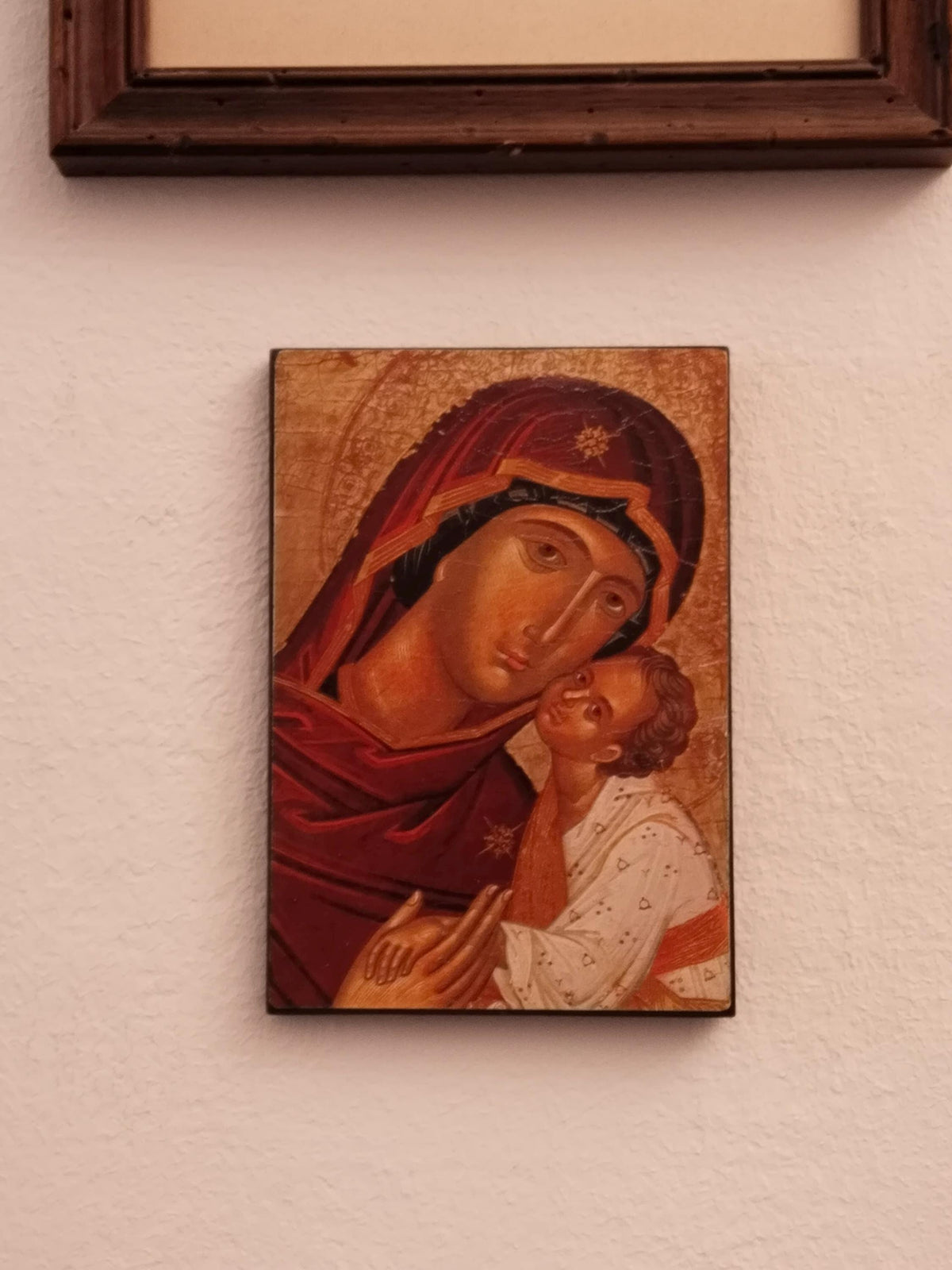 Größenangabe des 10 × 14,5 cm großen Madonnenbilds