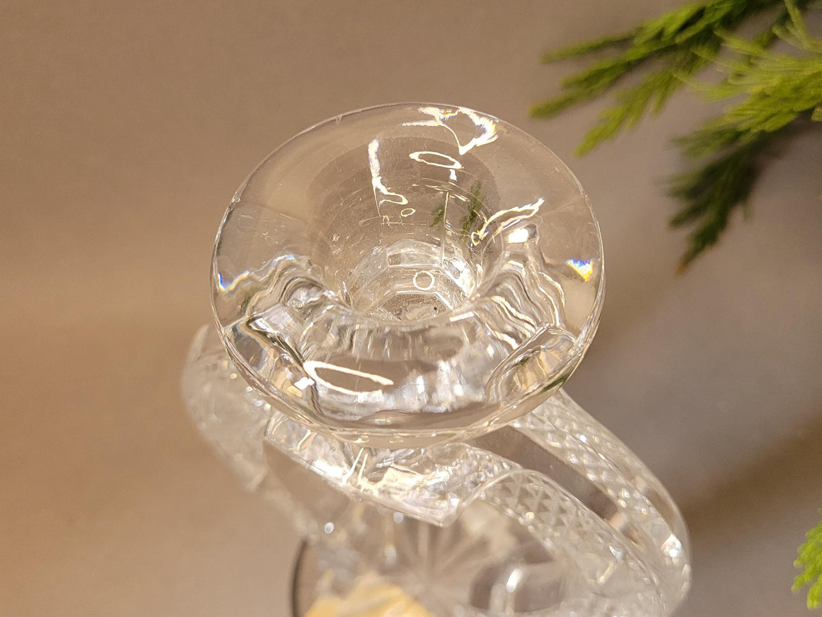 Vintage Crystal Horseshoe Candle Holder • 24% Lead Crystal • Gus-Khrustalny Russia • Rare Soviet Crystal Decor