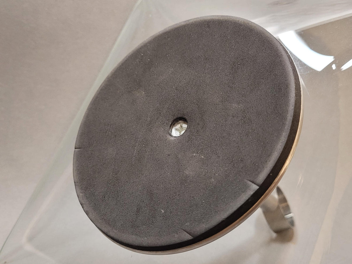 Vintage Square Glass Cake Stand with Metal Handle (15x21 cm) | Mid-Century Modern Pedestal Tray | Retro Dessert Fruit Server
