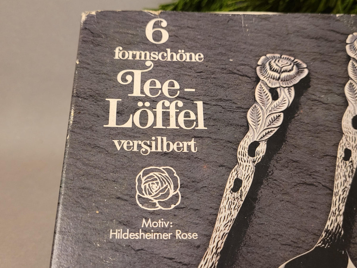 Vintage Teaspoon Set (6 pcs) "Hildesheimer Rose" – Silver-Plated Cutlery, German Quality, Collector's Gift