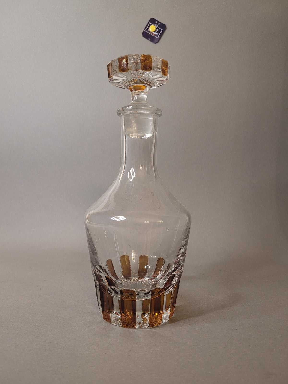 Glaskaraffe mit Stopfen, Höhe 20 cm