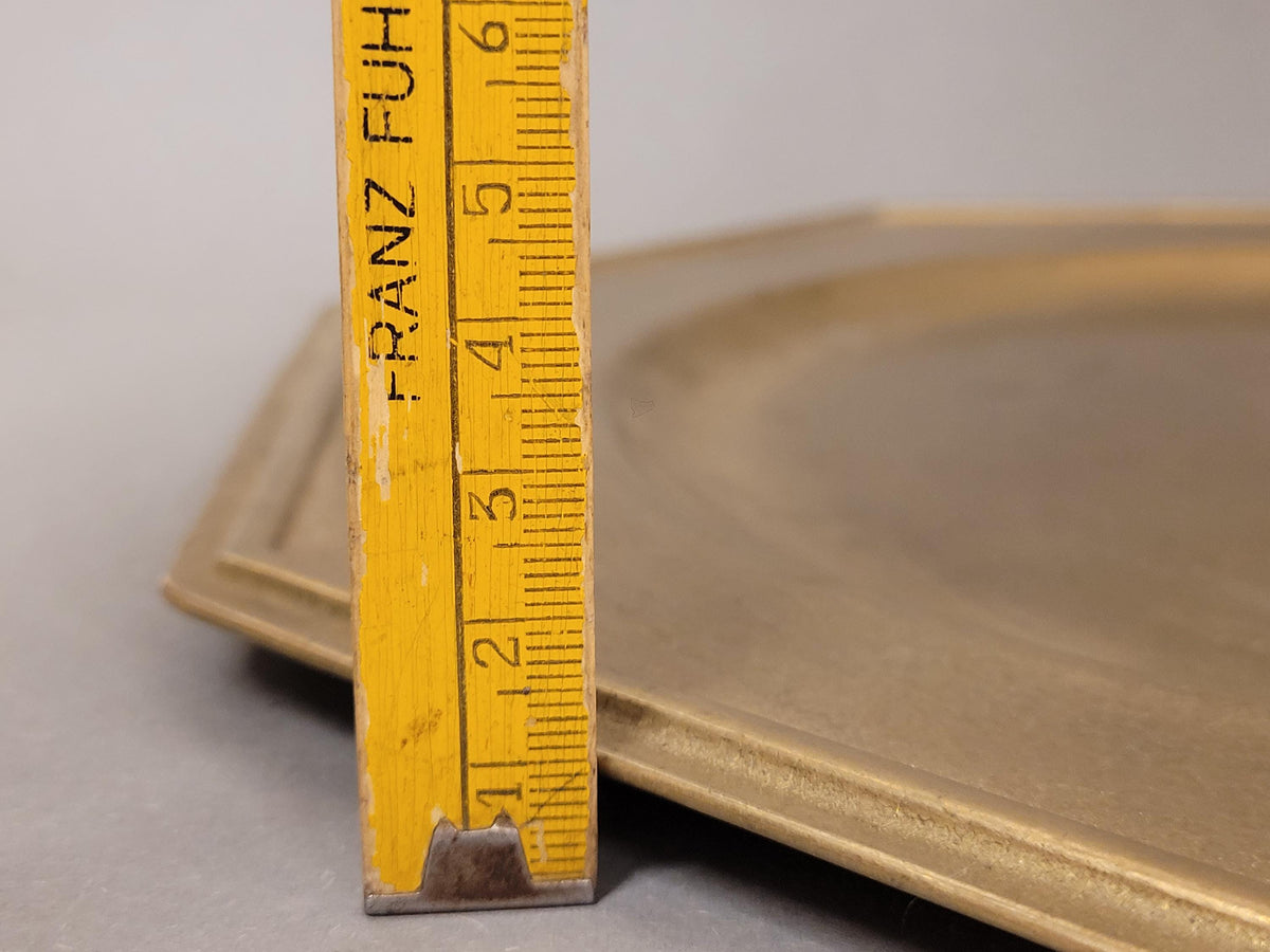 Vintage Brass Tray 32 cm / Large Octagonal Brass Serving Plate / Antique Brass Home Decor / Mid Century Tableware / Rustic Boho Decor