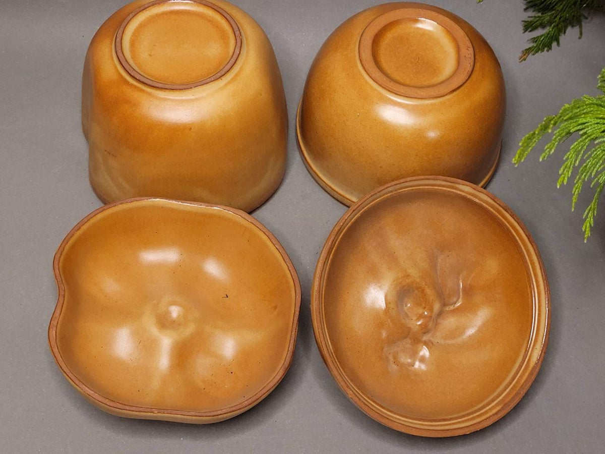 Vintage Ceramic Apple Baking Dish | Brown Pottery Pie Mold | Rustic Farmhouse Cottagecore Decor | Fall Kitchen decor