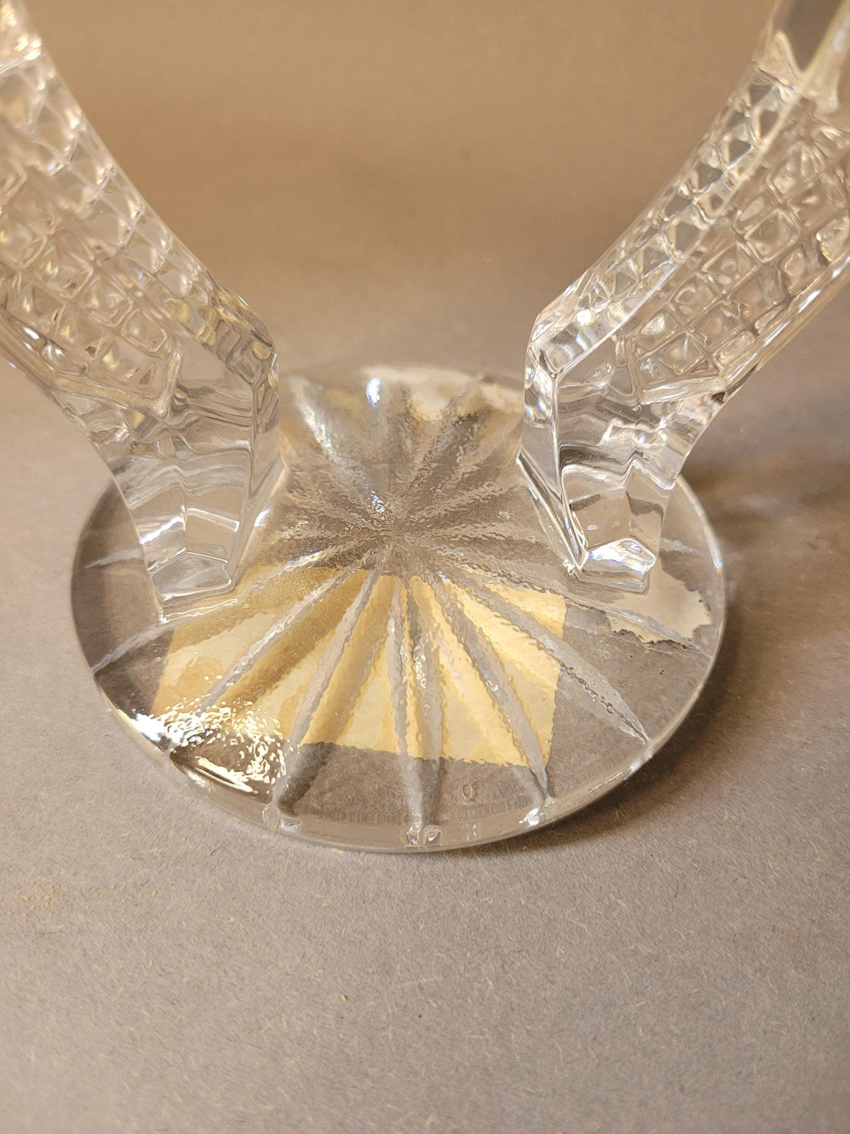 Vintage Crystal Horseshoe Candle Holder • 24% Lead Crystal • Gus-Khrustalny Russia • Rare Soviet Crystal Decor